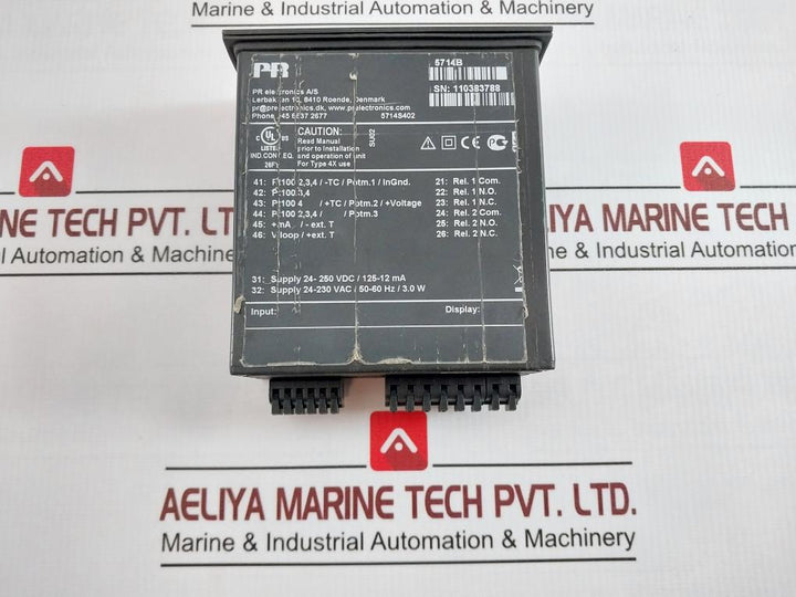 Pr Electronics 5714B Programmable Led Indicator 5714S402, 4X, 24-250Vdc/125-12Ma