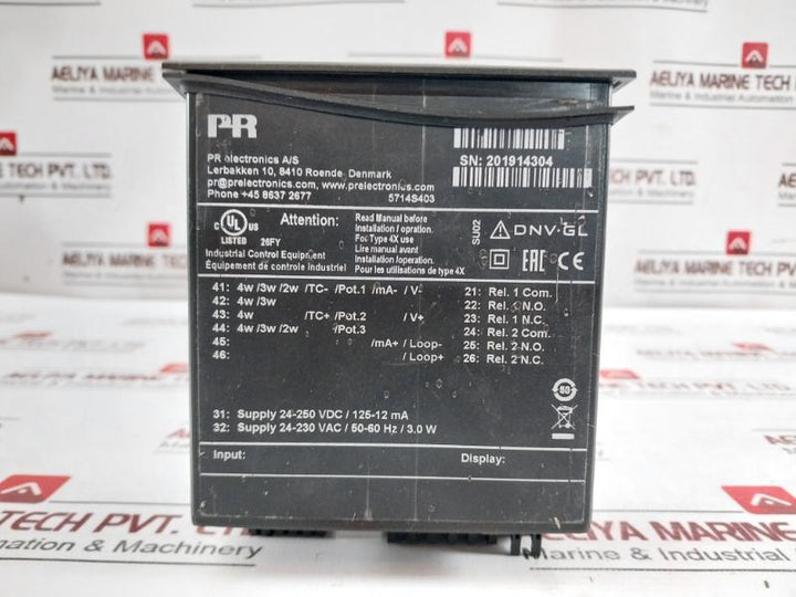 Pr Electronics 5714B Type 4X Programmable Led Indicator 5714S403 24-250Vdc