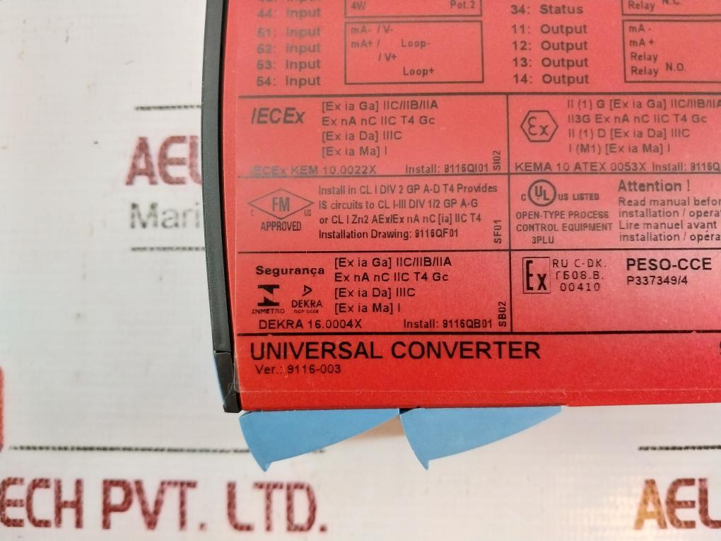 Pr Electronics 9116B Universal Converter 9116B1 19.2 To 31.2 Vdc