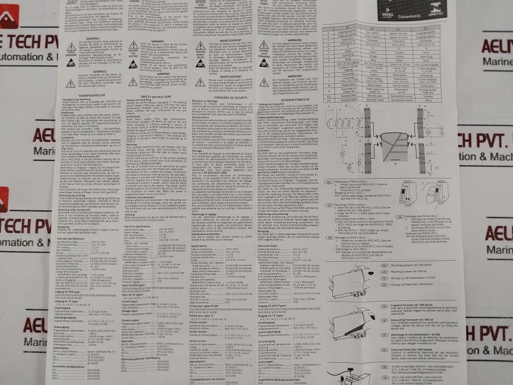 Pr Electronics 9116b Universal Converter 9116b1 19.2 To 31.2 Vdc
