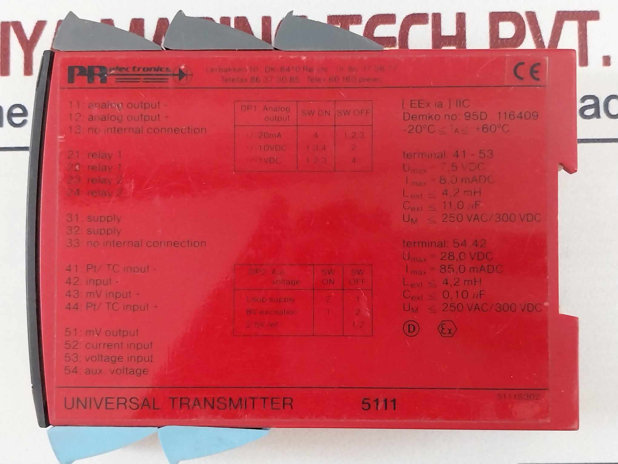 Pr Electronics 5111 Universal Transmitter 5111S302