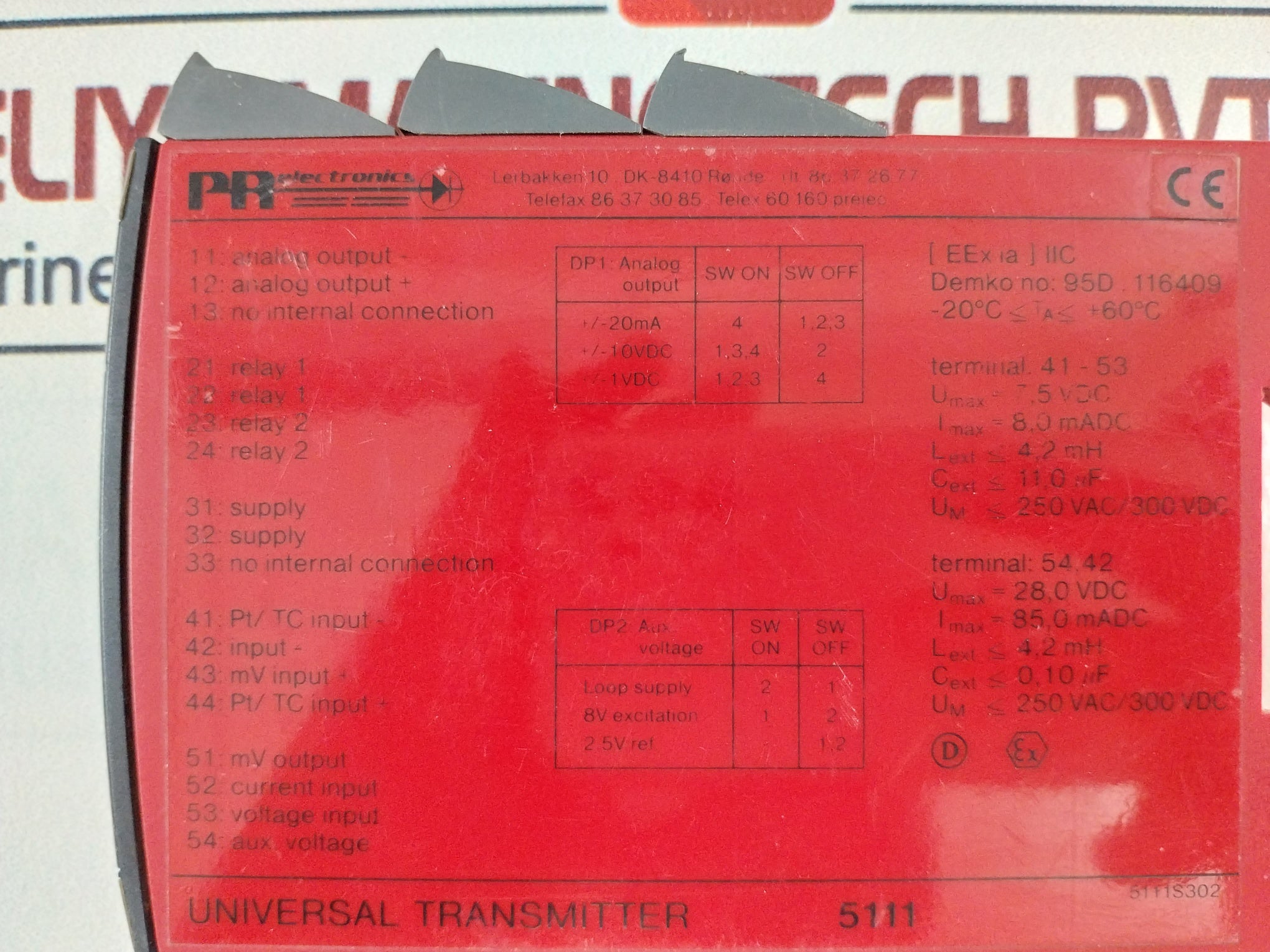 Pr Electronics 5111 Universal Transmitter 5111S302