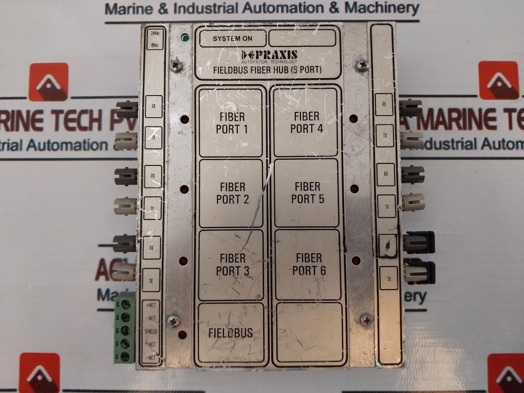 Praxis 98.6.040.700 Fieldbus Fiber Hub 6 Port Rev B