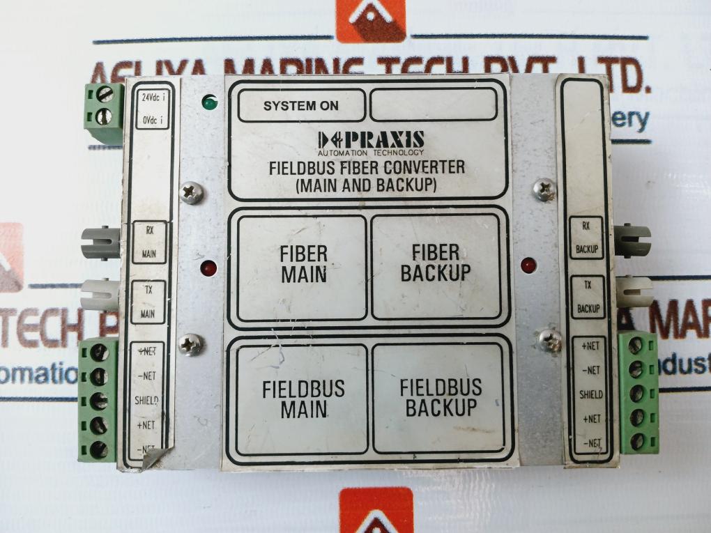 Praxis Automation 98.6.040.701 Fieldbus Fiber Converter Rev: B 24Vdc