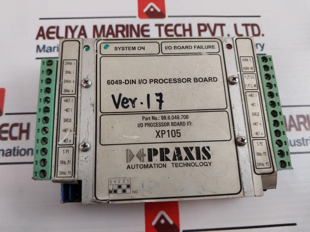 Prexis Control System Praxis Automation 98.6.049.706 Din-control Processor Xp105 Rev: F ...