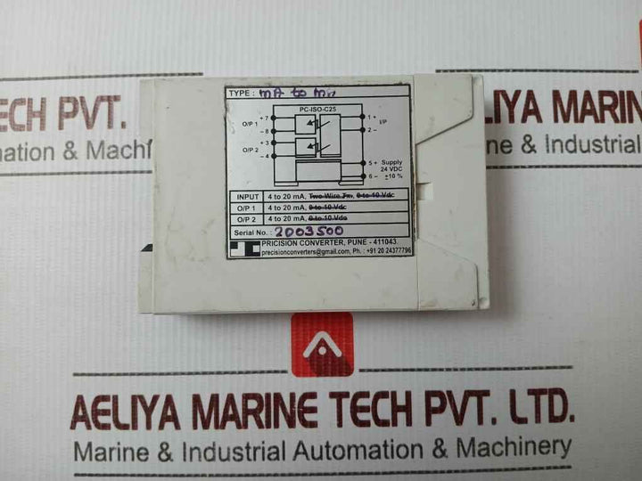 Precision Converters Pc-iso-c25 Signal Isolator 24 Vdc 4-20 Ma