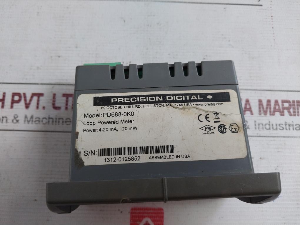 Precision Digital Pd688-0K0 Loop Powered Meter 4-20Ma 120 Mw