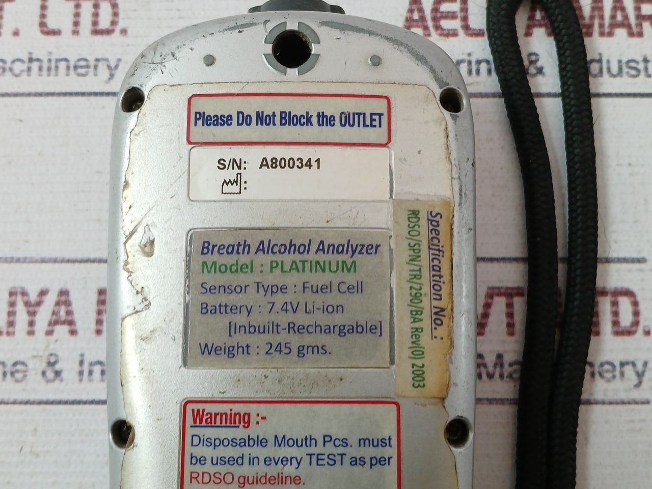 Preksha Platinum Breath Alcohol Analyzer Fuel Cell Sensor