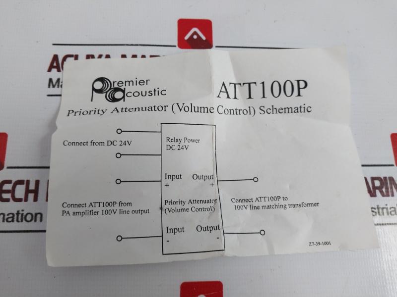 Premier Acoustic Att100p Priority Attenuator Volume Control, 4060898rsc
