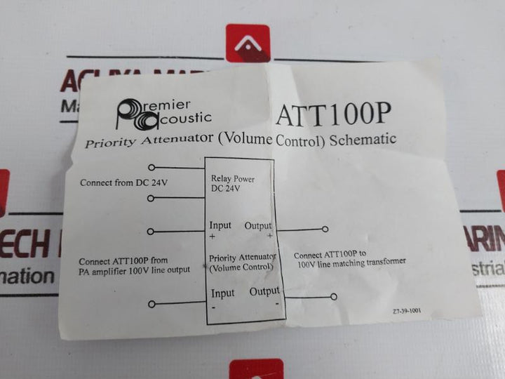 Premier Acoustic Att100p Priority Attenuator Volume Control, 4060898rsc