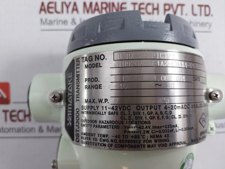 Pressure-Transmitter-11-42Vdc-Dstj3000-225Ma-Yamatake-Jtd920A-1E1A2-c2Xx1-t1-209316-9
