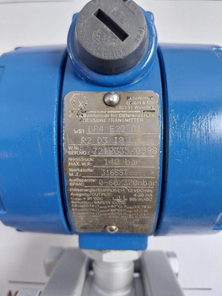 Pressure-Transmitter-4-20Ma-140-Bar-370Mbar-30-Vdc-Rosemount-1151-Dp4-E22-C1-R2-D3-I8-2089-14