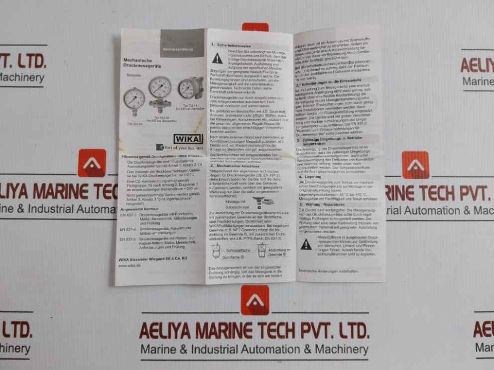 Pressure Gauge 0/4 Kg/Cm2 & Psi 230.20.100 Wika