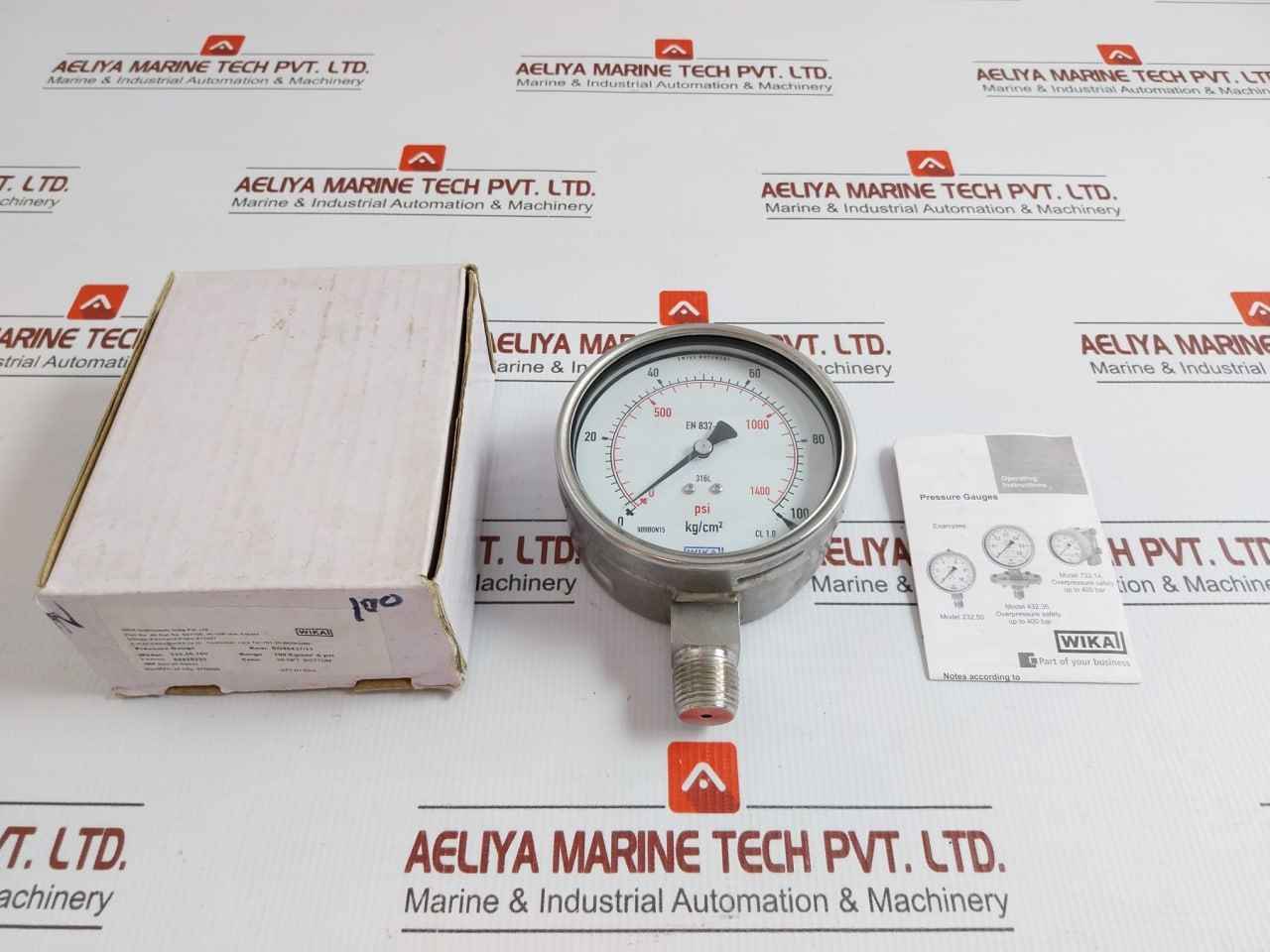 Pressure Gauge 100 Kg/Cm2 & Psi 232.50.100 Wika