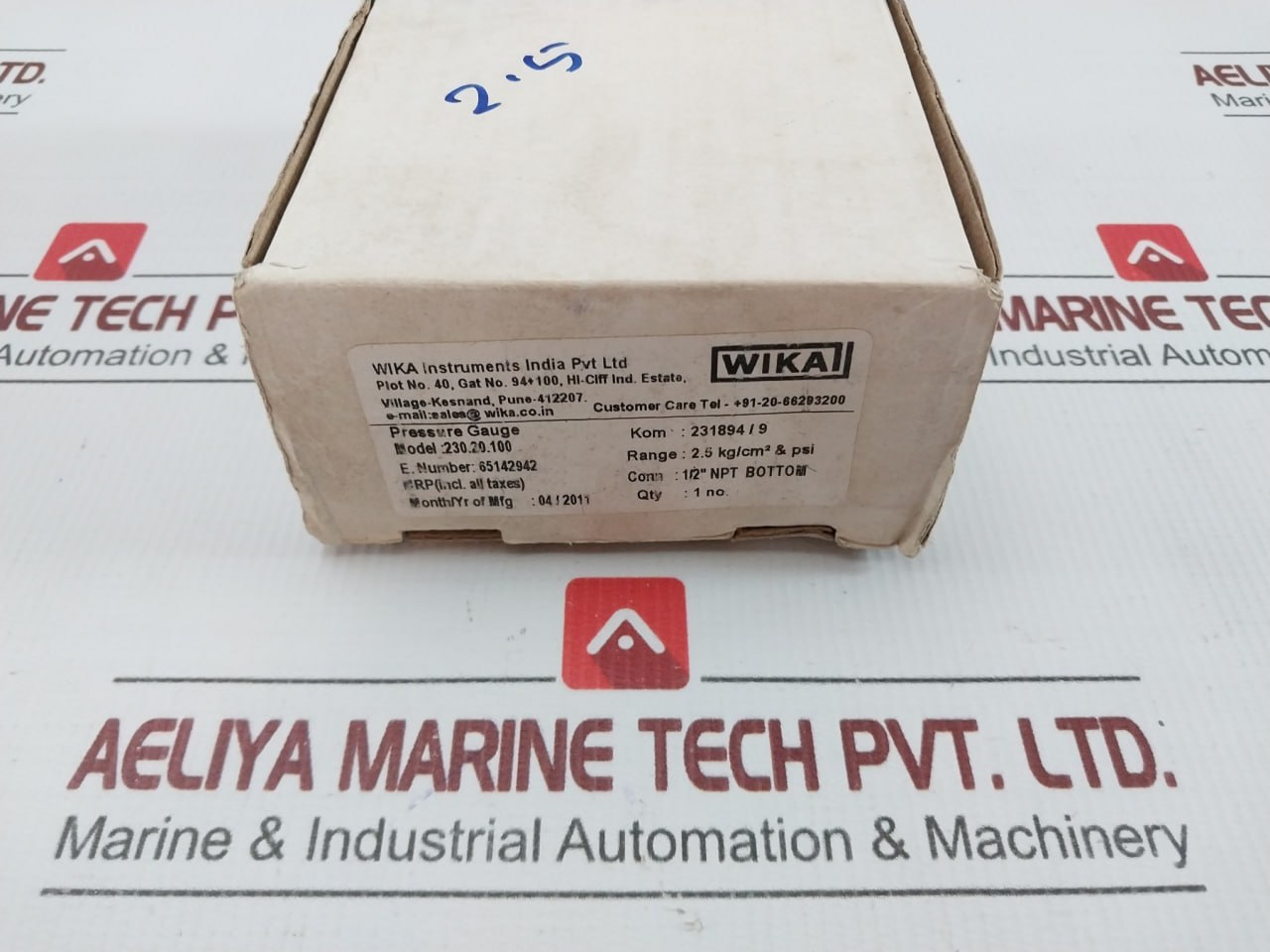 Pressure Gauge 2.5 Kg/Cm2 & Psi Wika 230.20.100
