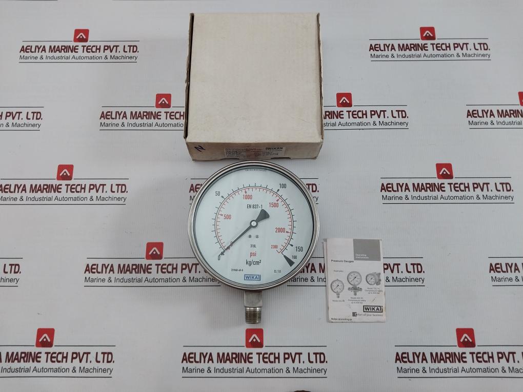 Pressure Gauge 230.20.160 Wika -40˚C … +70˚C 160 Kg/Cm2 & Psi