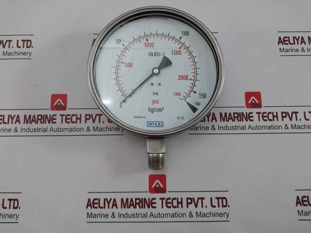 Pressure Gauge 230.20.160 Wika -40˚C … +70˚C 160 Kg/Cm2 & Psi