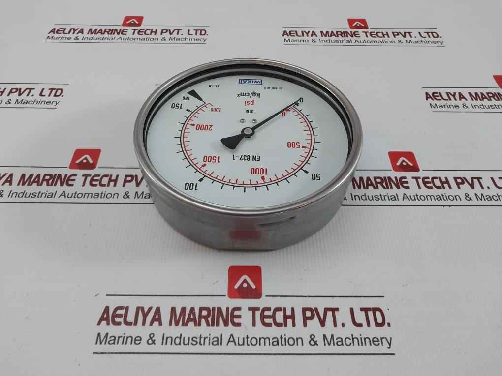 Pressure Gauge 230.20.160 Wika -40˚C … +70˚C 160 Kg/Cm2 & Psi