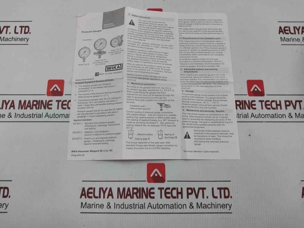 Pressure Gauge 230.20.160 Wika 0-100Psi