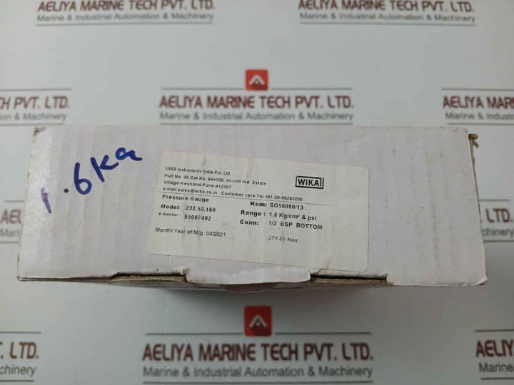 Pressure Gauge 232.50.160 Wika 0-23 Psi/1.6 Kg/Cm2