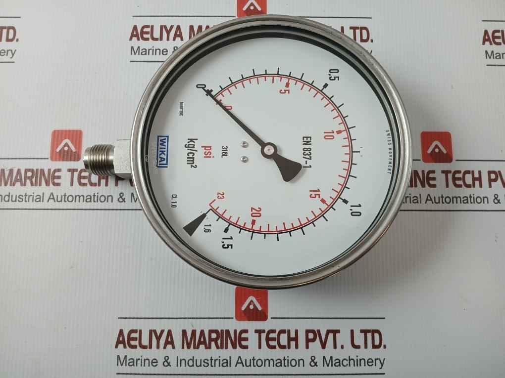 Pressure Gauge 232.50.160 Wika 0-23 Psi/1.6 Kg/Cm2