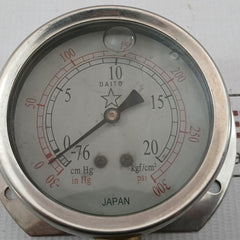 Pressure Gauge Bt Daito In Hg -30 To 300 Psi Cm Hg -76 To 20 Kgf/Cm2