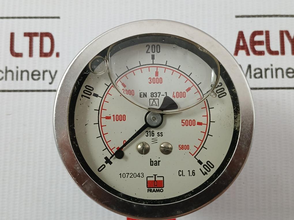 Pressure Gauge Rf60 Chgly 0 To 400Bar/Psi Framo