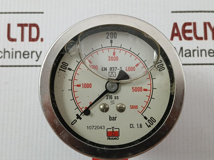 Pressure Gauge Rf60 Chgly 0 To 400Bar/Psi Framo