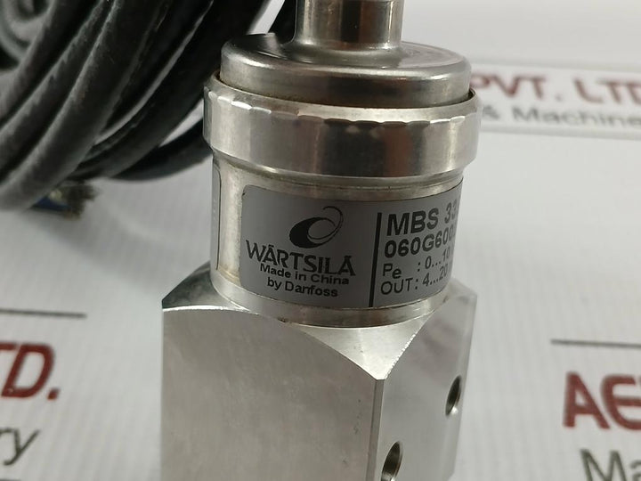 Pressure Sensor Cable Length 6 Meter Mbs 3350 Wartsila 0...10 Bar 9...32 Vd.C.