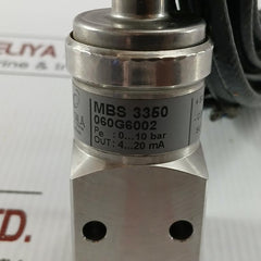Pressure Sensor Cable Length 6 Meter Mbs 3350 Wartsila 0...10 Bar 9...32 Vd.C.