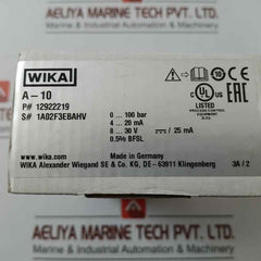 Pressure Sensor Transmitter Model 12922219 Wika A-10