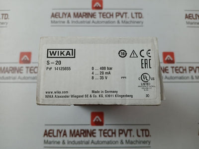 Pressure Sensor Transmitter Power Supply S-20 Wika 8-35V Max. 25Ma