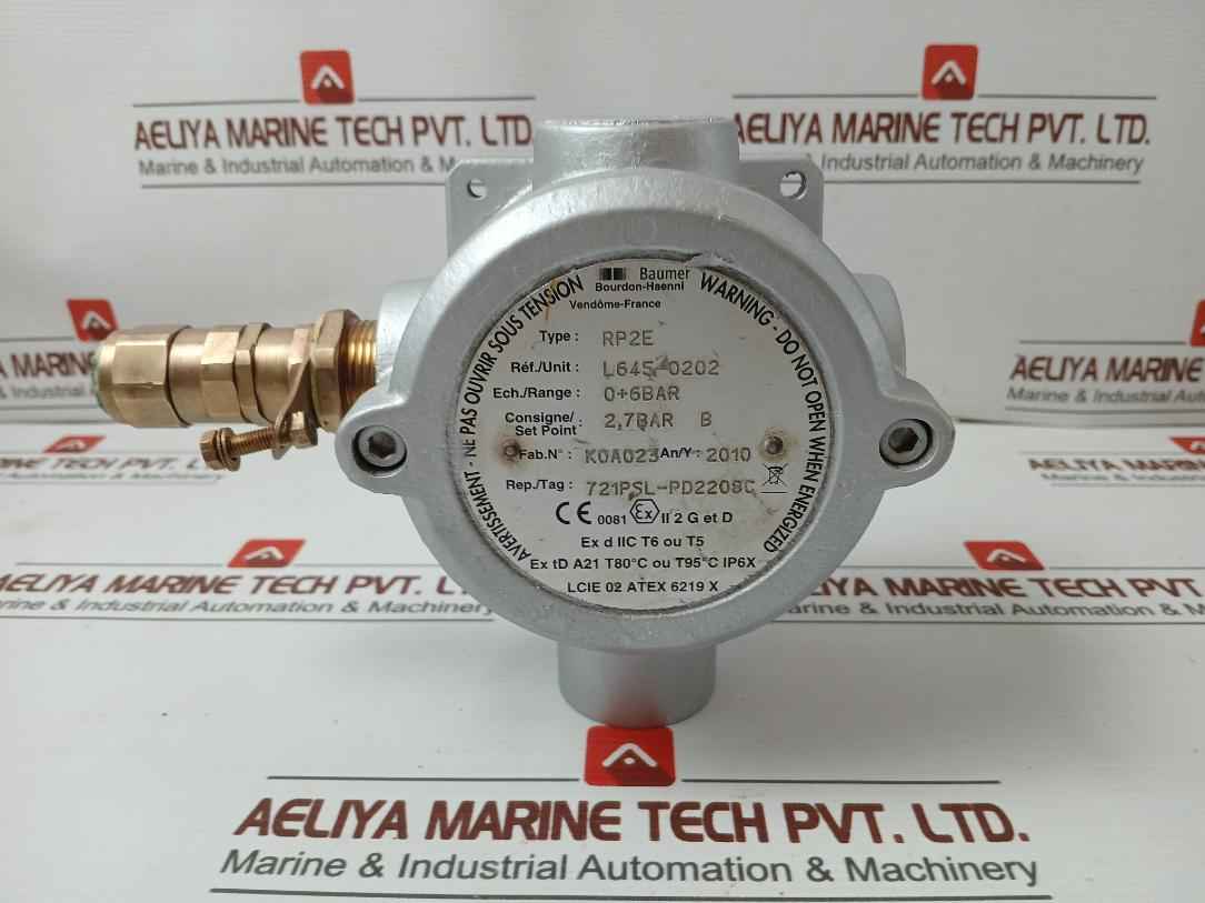 Pressure Switch 0+6Bar Baumer Part No: Rp2E