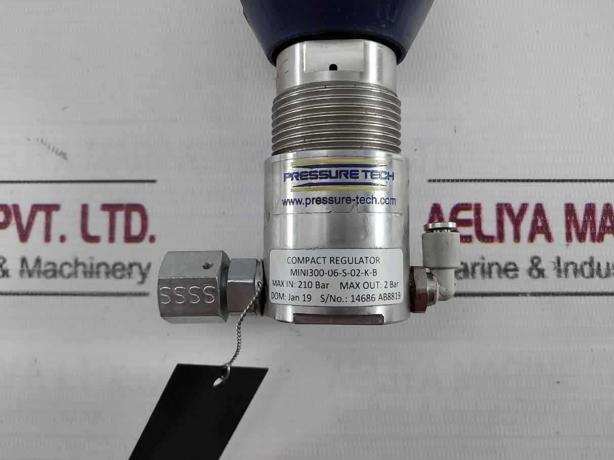 Pressure Tech Mini300-06-s-02-k-b Compact Regulator 210 Bar