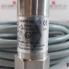 Pressure Transmitter 0-450 Bar 4-20 Ma 28V Scan-sense Ps-2120