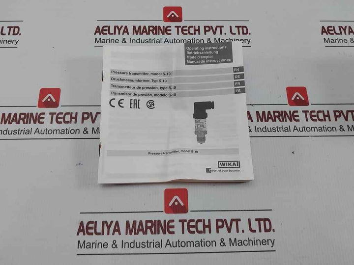 Pressure Transmitter 0..16 Bar 4..20 Ma 9013555 S-10 Wika Dc 10–30 V