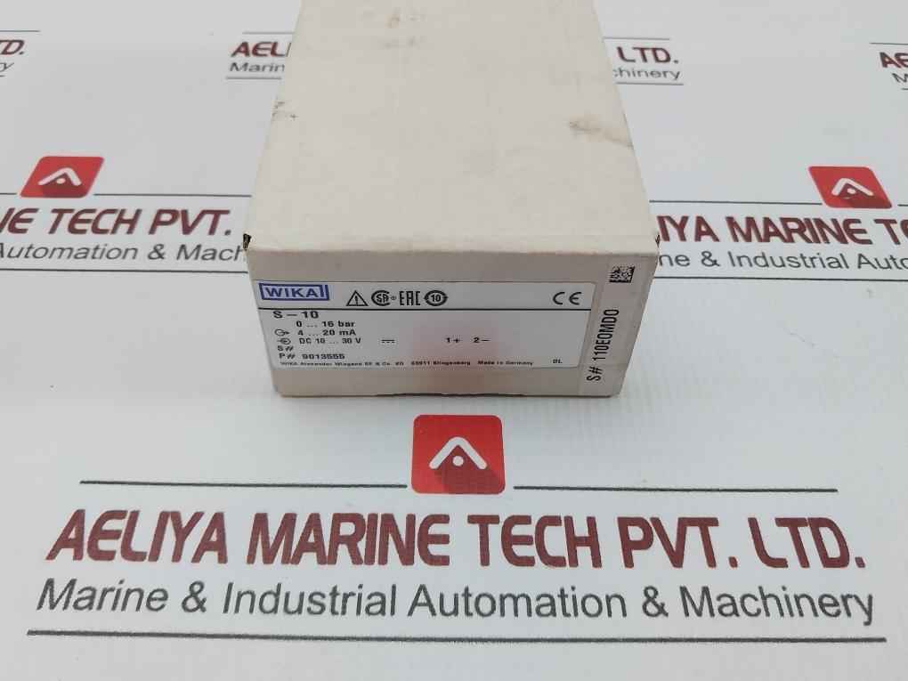 Pressure Transmitter 0..16 Bar 4..20 Ma 9013555 S-10 Wika Dc 10–30 V