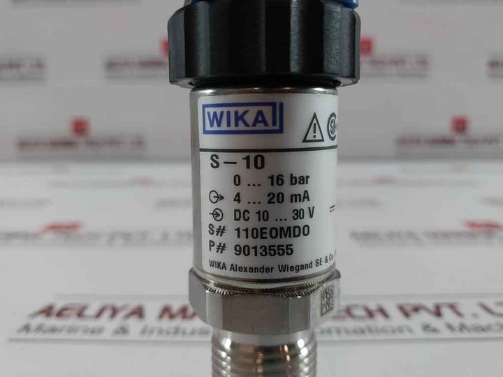 Pressure Transmitter 0..16 Bar 4..20 Ma 9013555 S-10 Wika Dc 10–30 V