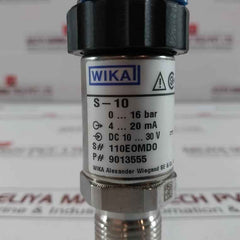 Pressure Transmitter 0..16 Bar 4..20 Ma 9013555 S-10 Wika Dc 10–30 V