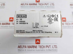 Pressure Transmitter 0..16 Bar 8…30 V Dc / 25 Ma Wika 12884503 A-10