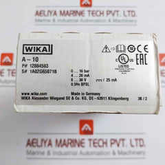 Pressure Transmitter 0..16 Bar 8…30 V Dc / 25 Ma Wika 12884503 A-10