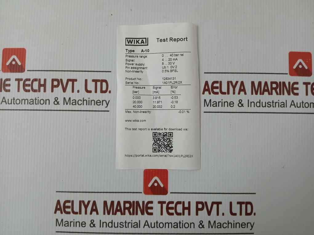 Pressure Transmitter 12834131 A-10 Wika 8..30 V ---/25 Ma