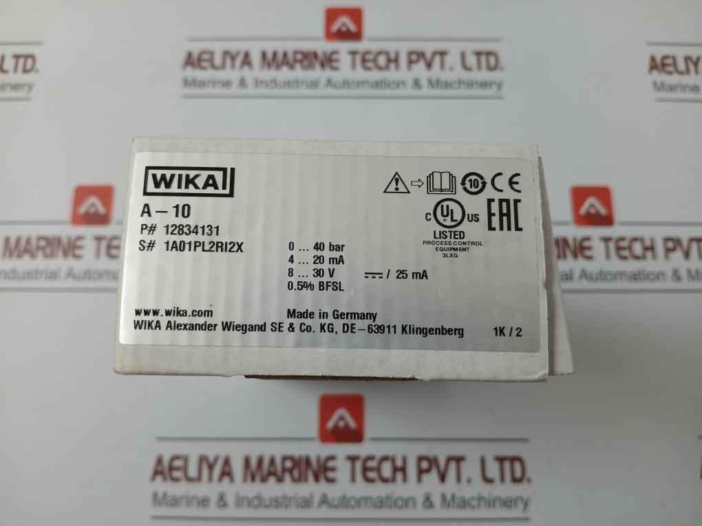 Pressure Transmitter 12834131 A-10 Wika 8..30 V ---/25 Ma