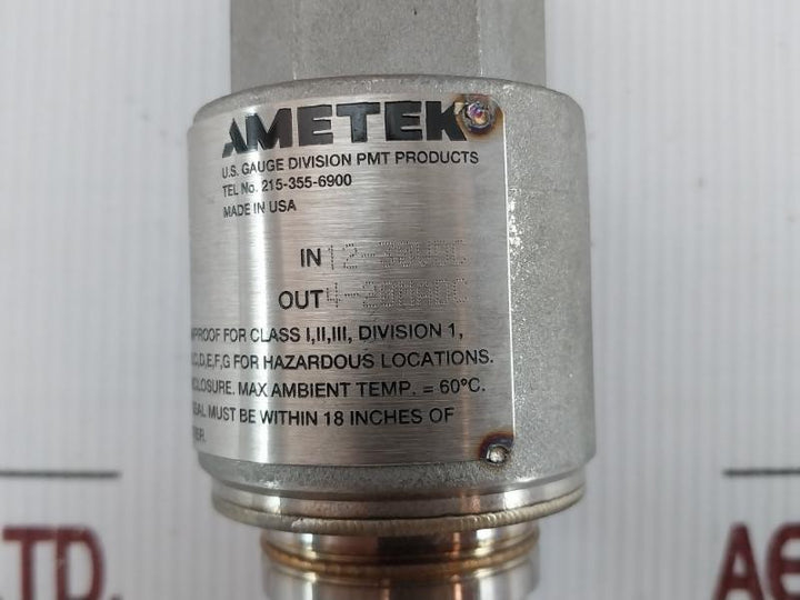 Pressure Transmitter 831Tg0100Bls Ametek 0-100 Psi 4-20Ma
