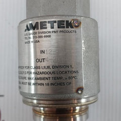 Pressure Transmitter 831Tg0100Bls Ametek 0-100 Psi 4-20Ma