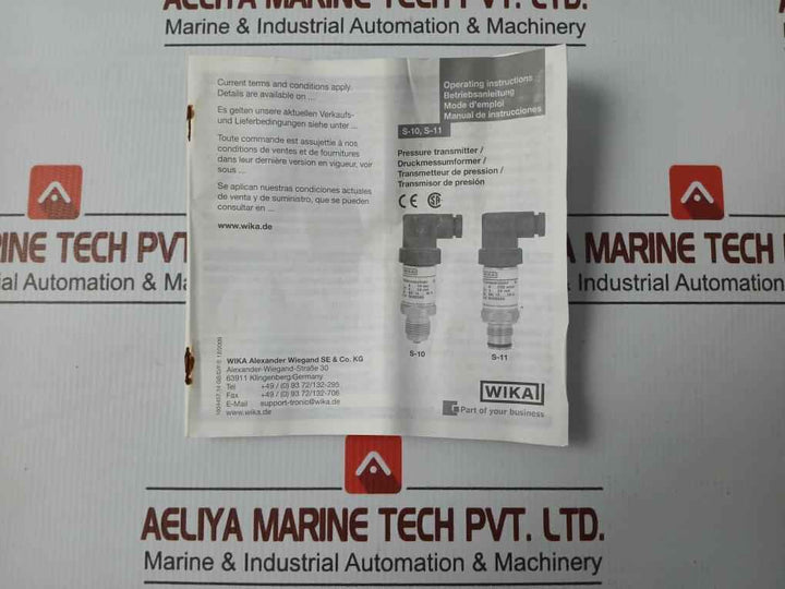 Pressure Transmitter 9013520, 0..4 Bar Dc 10..30 V Wika