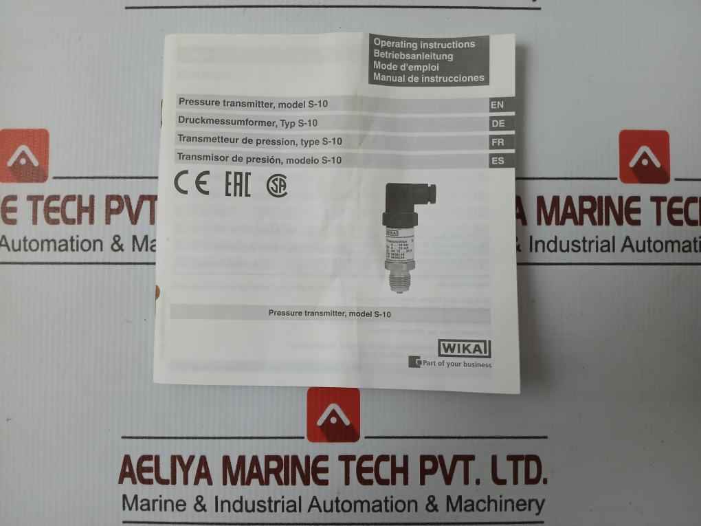 Pressure Transmitter 9073957 Wika 0..100 Bar 4..20 Ma, S-10