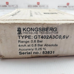 Pressure Transmitter Gt402A3C0,6V Kongsberg 0,6 Bar