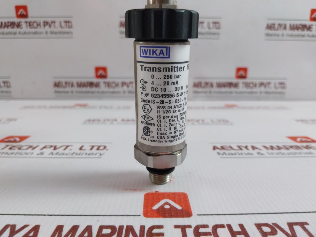 Pressure Transmitter Is-20-s Wika 4..20 Ma 52345556 0..250 Bar