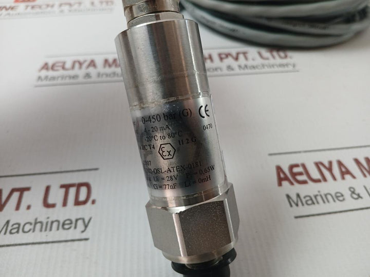 Pressure Transmitter Ps-2120 Scan-sense 0-450 Bar Output - 4-20 Ma